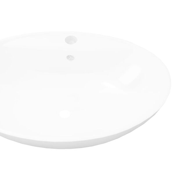 Luxury Ceramic Basin Oval with Overflow and Faucet Hole