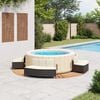 vidaXL Hot Tub Surround Black Poly Rattan and Solid Wood Acacia