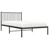 vidaXL Metal Bed Frame without Mattress with Headboard Black 107x203cm