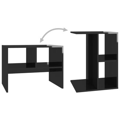 vidaXL Side Table High Gloss Black 60x40x45 cm Engineered Wood