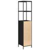 vidaXL Bathroom Cabinet with Shelves Black Oak 36x35x165 cm