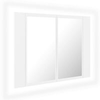 vidaXL LED Bathroom Mirror Cabinet White 60x12x45 cm Acrylic