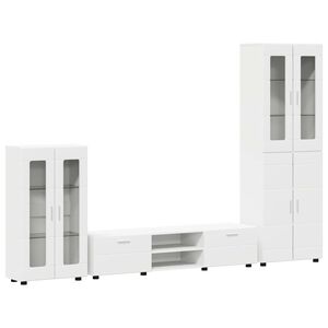 vidaXL TV Cabinet Set with Drawer with Shelf White Engineered Wood