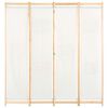vidaXL 4-Panel Room Divider Cream 160x170x4 cm Fabric
