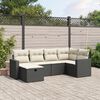 vidaXL 6 Piece Garden Sofa Set with Cushions Black Poly Rattan