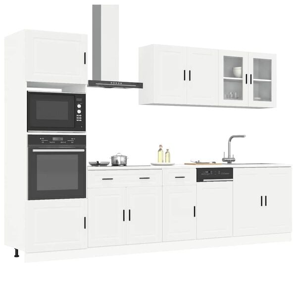 vidaXL 7 Piece Kitchen Cabinet Set Porto White Engineered Wood