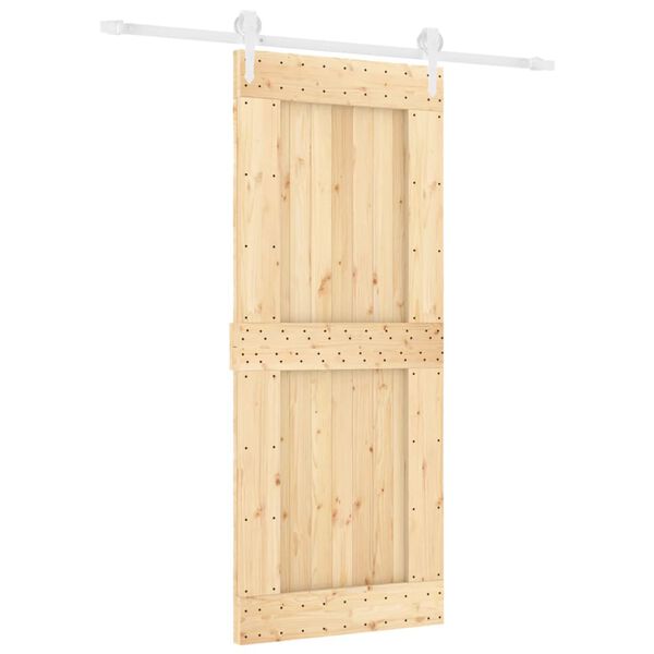 vidaXL Sliding Door with Hardware Set 85x210 cm Solid Wood Pine
