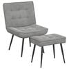 vidaXL Relaxing Chair with Stool Light Grey Velvet