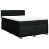 vidaXL Box Spring Bed with Mattress Black Double Fabric