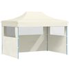 vidaXL Professional Folding Party Tent with 3 Sidewalls 3x4 m Steel Cream