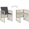 vidaXL 15 Piece Garden Dining Set with Cushions Light Grey Poly Rattan