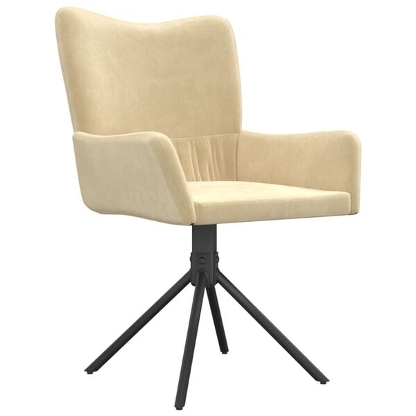 vidaXL Swivel Dining Chairs 2 pcs Cream Velvet