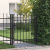 vidaXL Fence Gate BOXTEL Single Door with Spike Top Steel 1x1 m Black