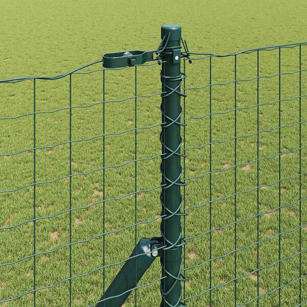 vidaXL Fence Post 13 pcs Green Steel
