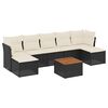 vidaXL 8 Piece Garden Sofa Set with Cushions Black Poly Rattan