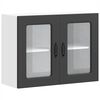 vidaXL Kitchen Wall Cabinet with Glass Door Kalmar Black Engineered Wood