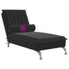 vidaXL Massage Chaise Lounge with Bolster Black Velvet