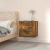 vidaXL Wall-mounted Bedside Cabinet Smoked Oak 50x36x47 cm