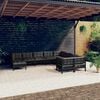 vidaXL 10 Piece Garden Lounge Set with Cushions Black Pinewood