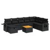 vidaXL 9 Piece Garden Sofa Set with Cushions Black Poly Rattan