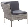 vidaXL 6 Piece Garden Lounge Set with Cushions Poly Rattan Grey