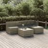 vidaXL 5 Piece Garden Lounge Set with Cushions Grey Poly Rattan