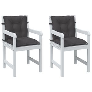 vidaXL Lowback Chair Cushions 2 pcs Melange Anthracite 100x50x7 cm Fabric