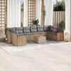 vidaXL 11 Piece Garden Sofa Set with Cushions Beige Poly Rattan