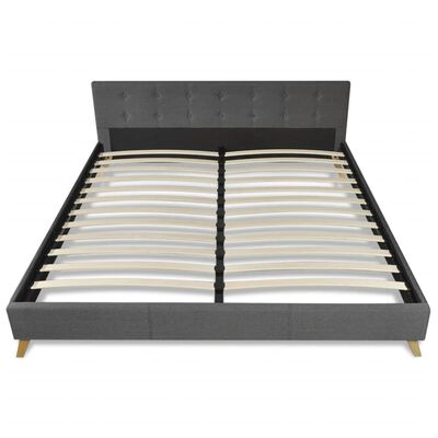 vidaXL Bed Frame Dark Grey Fabric King Size