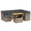 vidaXL 8 Piece Garden Sofa Set with Cushions Grey Poly Rattan