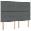 vidaXL LED Headboard with LED Strip Lights Dark Grey 144 cm Fabric