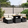 vidaXL 7 Piece Garden Sofa Set with Cushions Black Poly Rattan