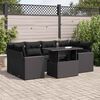 vidaXL 7 Piece Garden Sofa Set with Cushions Black Poly Rattan