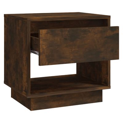 vidaXL Bedside Cabinet Smoked Oak 45x34x44 cm Engineered Wood