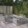 vidaXL 8 Piece Garden Lounge Set Grey Solid Pinewood