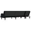vidaXL L-shaped Sofa Bed Black 260x140x70 cm Velvet