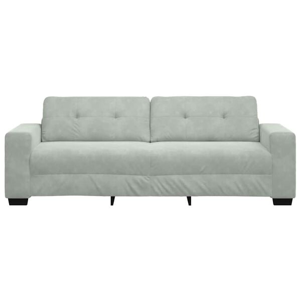 vidaXL 3-Seater Sofa Light Grey 180 cm Velvet