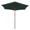 vidaXL Garden Parasol 270x270 cm Wooden Pole Green