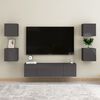 vidaXL 6 Piece TV Cabinet Set High Gloss Grey Engineered Wood