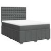 vidaXL Box Spring Bed with Mattress Dark Grey Double Fabric