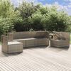 vidaXL 5 Piece Garden Lounge Set with Cushions Grey Poly Rattan