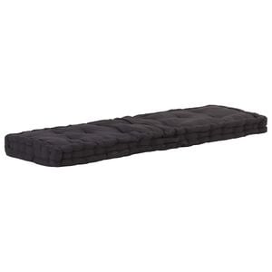 vidaXL Pallet Floor Cushion Cotton 120x40x7 cm Black