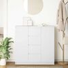 vidaXL Sideboard with Drawers White 100.5x35x98.5 cm Engineered Wood