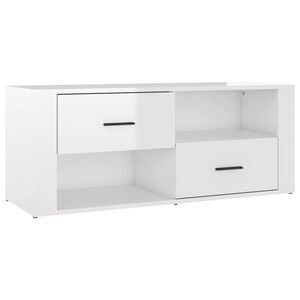 vidaXL TV Cabinet High Gloss White 100x35x40 cm Engineered Wood