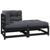 vidaXL 2 Piece Garden Lounge Set with Cushions Black Solid Pinewood