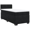 vidaXL Box Spring Bed with Mattress Black King Single Fabric