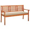 vidaXL 3-Seater Garden Bench with Cushion 150 cm Solid Eucalyptus Wood