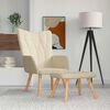 vidaXL Relaxing Chair with a Stool Cream Fabric