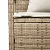 vidaXL Garden Storage Bench with Cushion Beige Poly Rattan