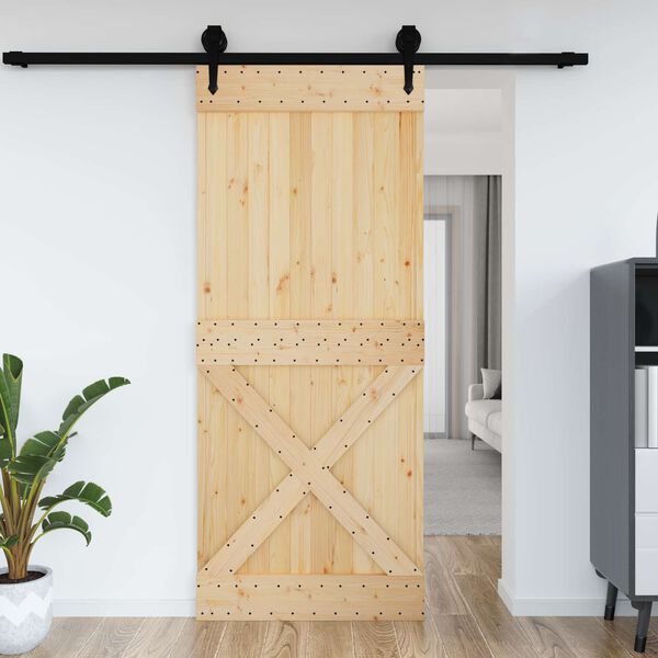 vidaXL Door NARVIK Natural 95 x 210 cm Solid Pine Wood